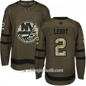 Män Ishockey New York Islanders Tröja Nick Leddy 2 Adidas 2017-2018 Camo Grön Authentic